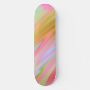 Trendy Unique Pink Blue green abstract waves Skateboard