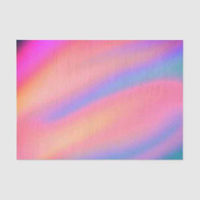 Trendy Unique Pink Blue green abstract waves  Tissue Paper (Front)