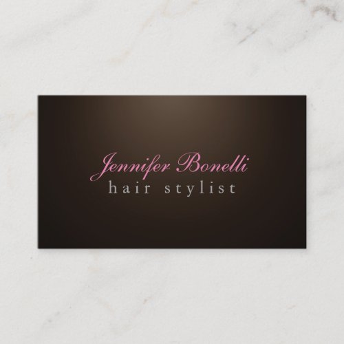 Trendy Unique Sepia Brown Hairdresser Modern Business Card