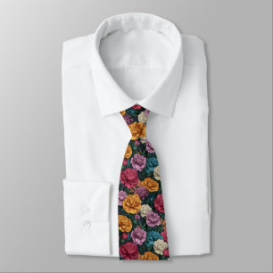 Trendy Valentine Gifts For Boyfriend Carnation Flo Neck Tie