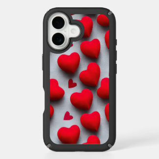Trendy Valentine's Day full Heart Design iPhone 16 Case