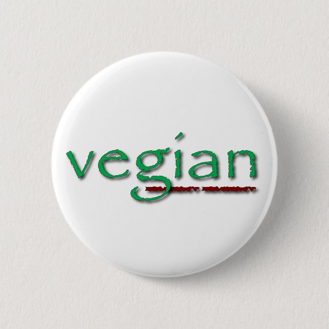 Trendy Vegian Pinback Button (Front)