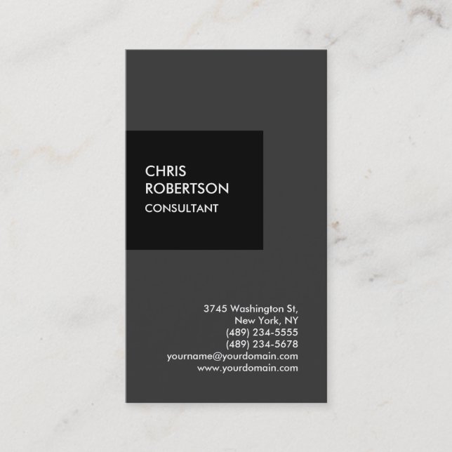 Trendy vertical custom made business card (Front)