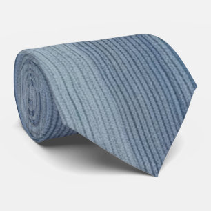 Trendy Vertical Denim Stripes Neck Tie