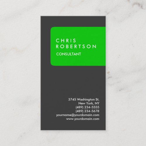 Trendy Vertical Grey Green Stripe Business Card