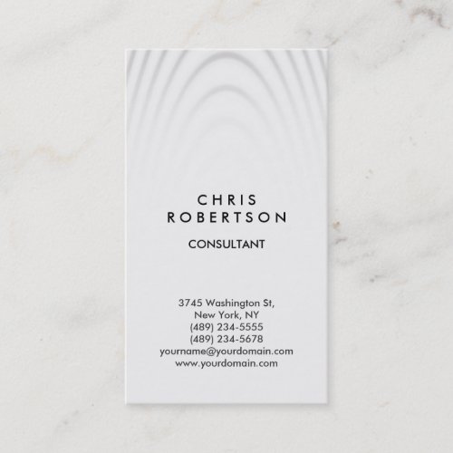 Trendy Vertical Grey Waves Pattern Business Card