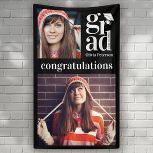 Trendy Vertical Photo Collage Graduation Banner