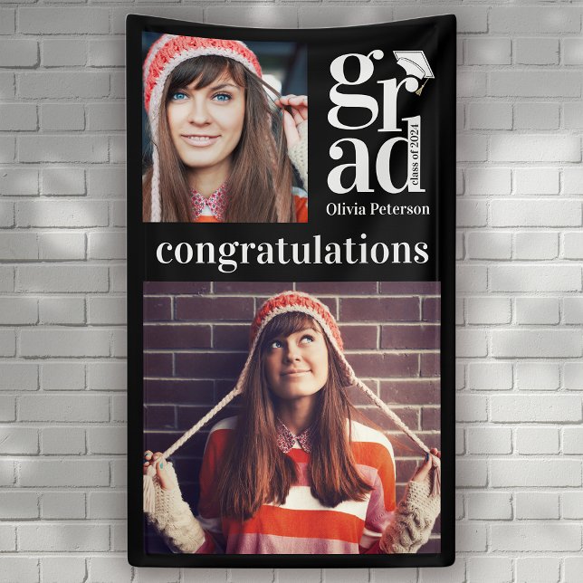 Trendy Vertical Photo Collage Graduation Banner (Creator Uploaded)
