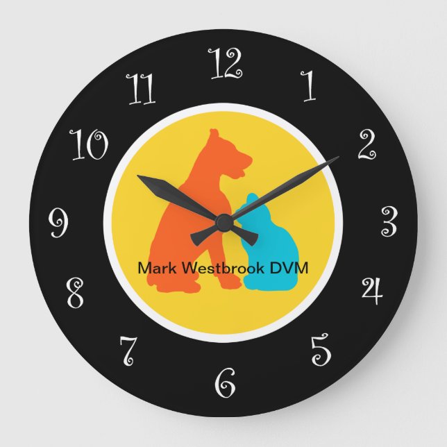 Trendy Veterinarian Office Waiting Room Clocks (Front)