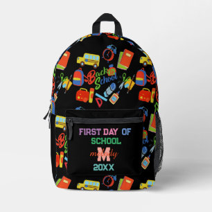 trendy vibrant Customizable Back to School Pattern Printed Backpack