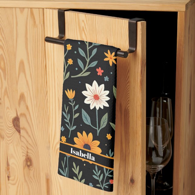 Trendy Vintage Beautiful Floral Collection Kitchen Towel (Thirds Fold)