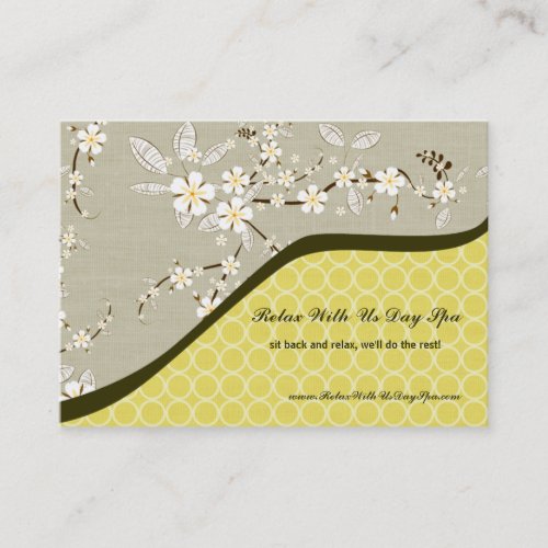 Trendy vintage floral salon spa business card