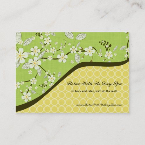 Trendy vintage floral salon spa business card