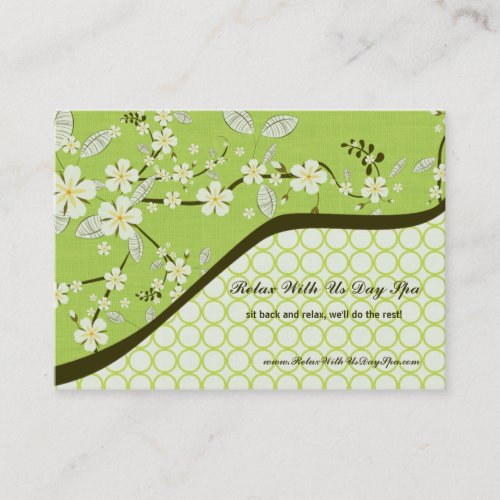 Trendy vintage floral salon spa business card
