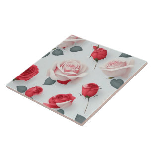 Trendy Vintage Love Rose Collection Ceramic Tile