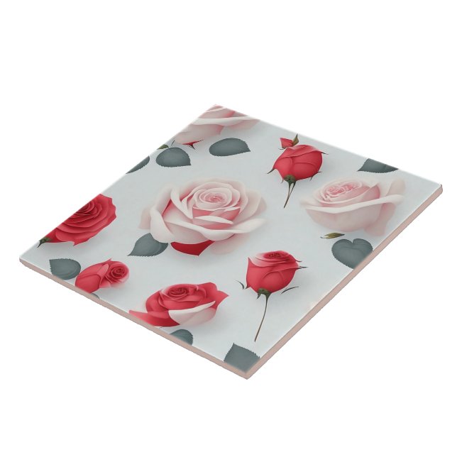 Trendy Vintage Love Rose Collection Ceramic Tile (Side)