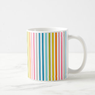 Trendy Vintage Pastel Colors Stripes Coffee Mug