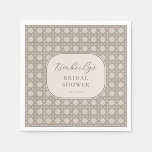 Trendy Vintage Rattan Cane Bridal Shower Party Napkins