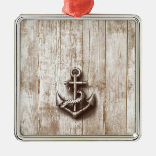 Trendy vintage rustic nautical anchor metal ornament