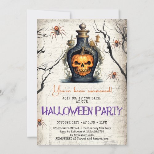 Trendy vintage tradition classic Halloween poison Invitation