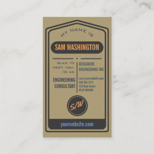 Trendy Vintage Typography Custom Template Kraft Business Card