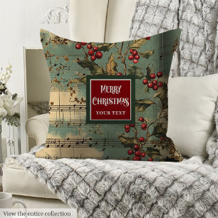 Trendy vintage watercolor muted tones family gift throw pillow