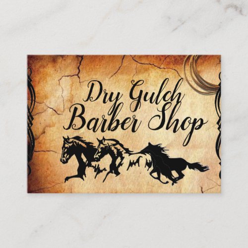 Trendy Vintage Western Image wHorses on a Business Card