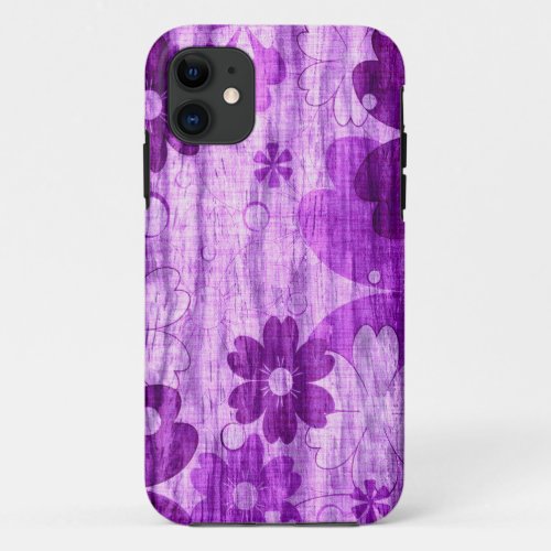 Trendy Violet Flower Vintage iPhone 11 Case