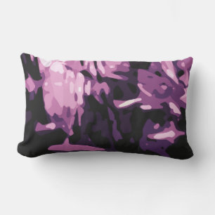 Trendy Violet Purple Pink Camo Abstract Pattern Outdoor Pillow