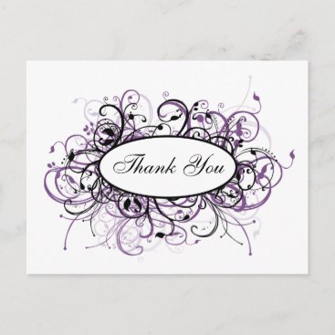 trendy violet ThankYou Cards