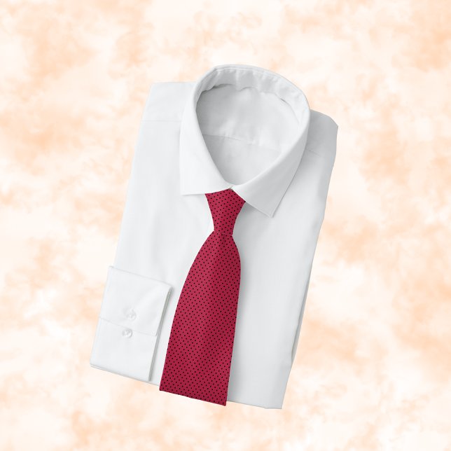 Trendy Viva Magenta and Black Dots  Neck Tie (Creator Uploaded)