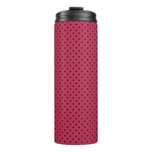 Trendy Viva Magenta and Black Dots Thermal Tumbler