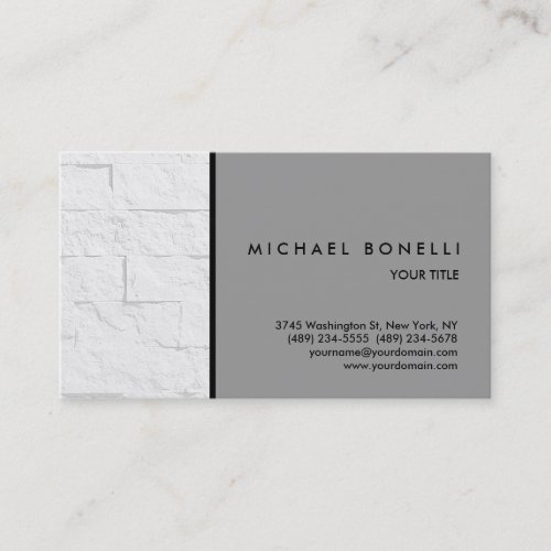 Trendy Wall Brick Grey Professional Business Card