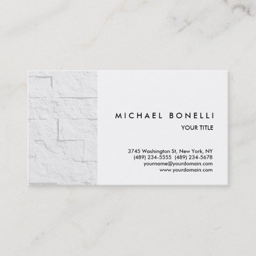 Trendy Wall Brick White Professional Business Card