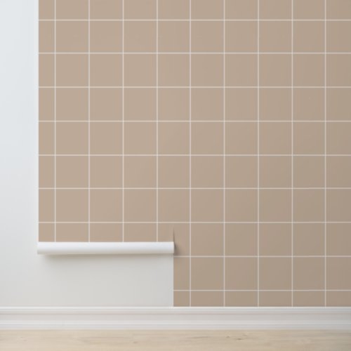 Trendy Warm Beige 6 Grid Wallpaper