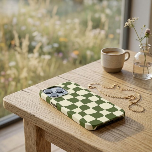 Trendy Warped Olive Green Checkerboard Case (Creator Uploaded)
