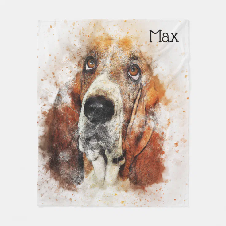 Basset hound fleece blanket Clearance