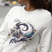 Trendy Watercolor Capricorn Zodiac Sweatshirt