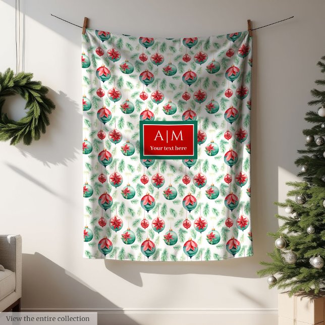 Trendy watercolor Christmas tree cozy fleece wrap (Trendy watercolor Christmas tree cozy fleece wrap)