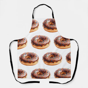 Trendy  Watercolor Donut Pattern  Apron