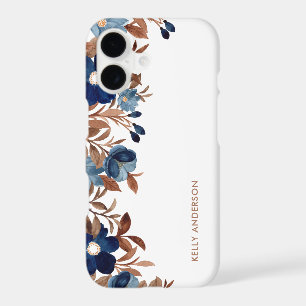Trendy Watercolor Floral Pattern Girly Foliage iPhone 17 Case