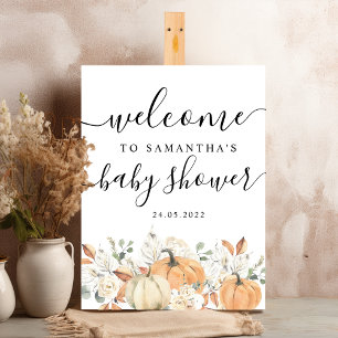 Trendy Watercolor Flowers & Pumpkins Autumn Foam Board