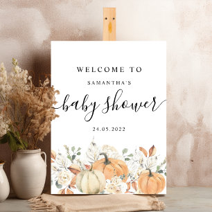 Trendy Watercolor Flowers & Pumpkins Autumn Foam Board