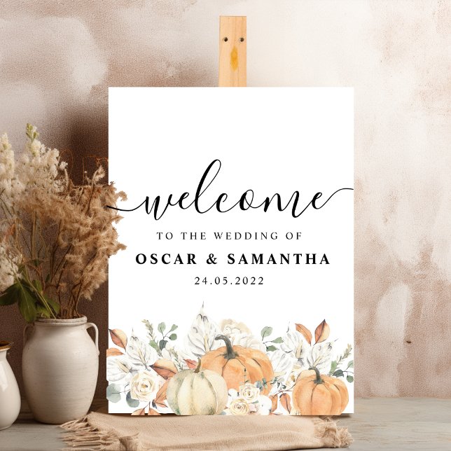 Trendy Watercolor Flowers & Pumpkins Autumn  Foam Board (Creator Uploaded)
