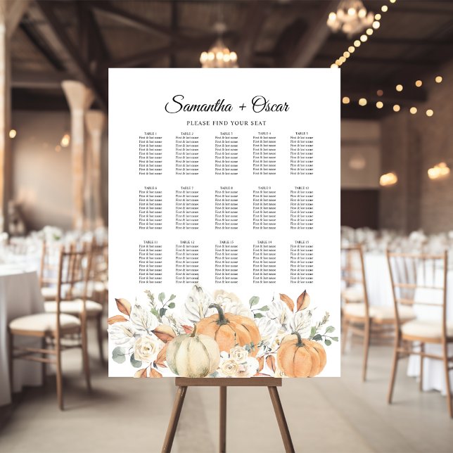 Trendy Watercolor Flowers & Pumpkins Autumn  Foam Board (Creator Uploaded)