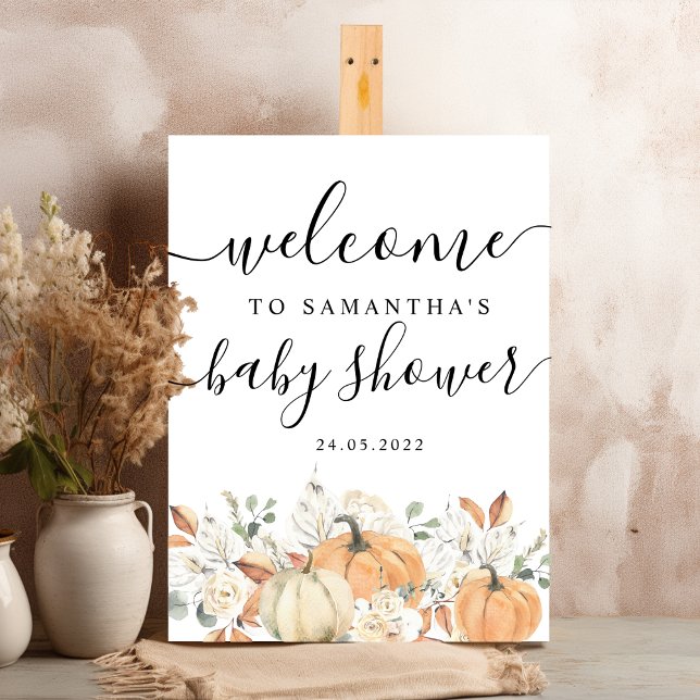 Trendy Watercolor Flowers & Pumpkins Autumn  Foam  Foam Board (Creator Uploaded)