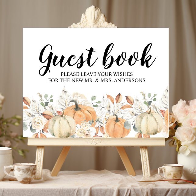 Trendy Watercolor Flowers & Pumpkins Autumn  Poster (Creator Uploaded)