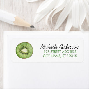 Trendy Watercolor Kiwi Fruit Return Address Label