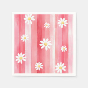 Trendy Watercolor Meadow Floral Baby Shower Napkins