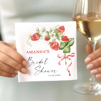 Trendy Watercolor Meadow Strawberry Bridal Shower